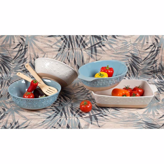Cryspo Trio Πυρίμαχο Σκεύος Stoneware Οβάλ 39x23εκ. 'FLOWER CREAM' 3705085 Cryspo Trio Purimaxo Skevos Stoneware Obal 39x23ek. 'FLOWER CREAM' 3705085